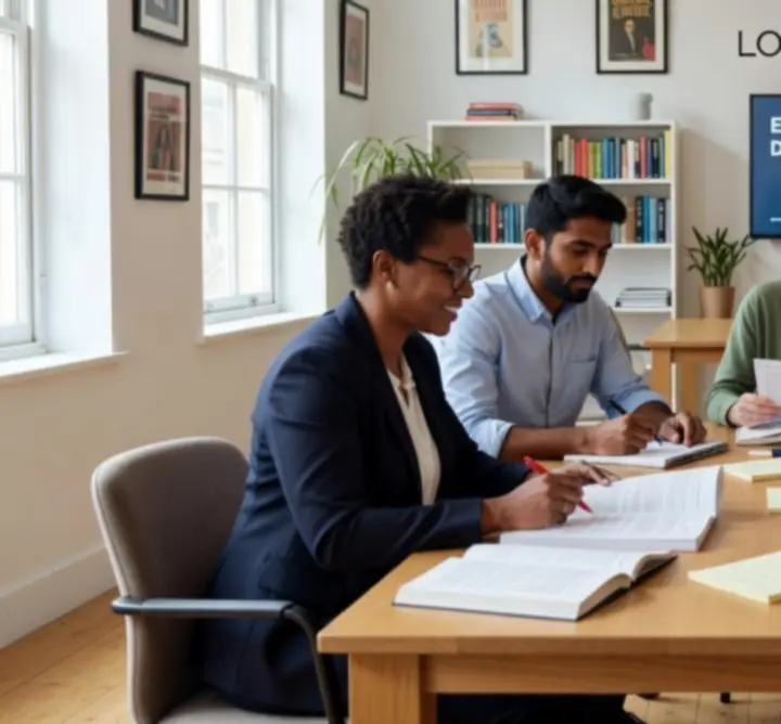 Editorial and publishing consultants from DOB ASSOCIATES LTD collaborating around a table